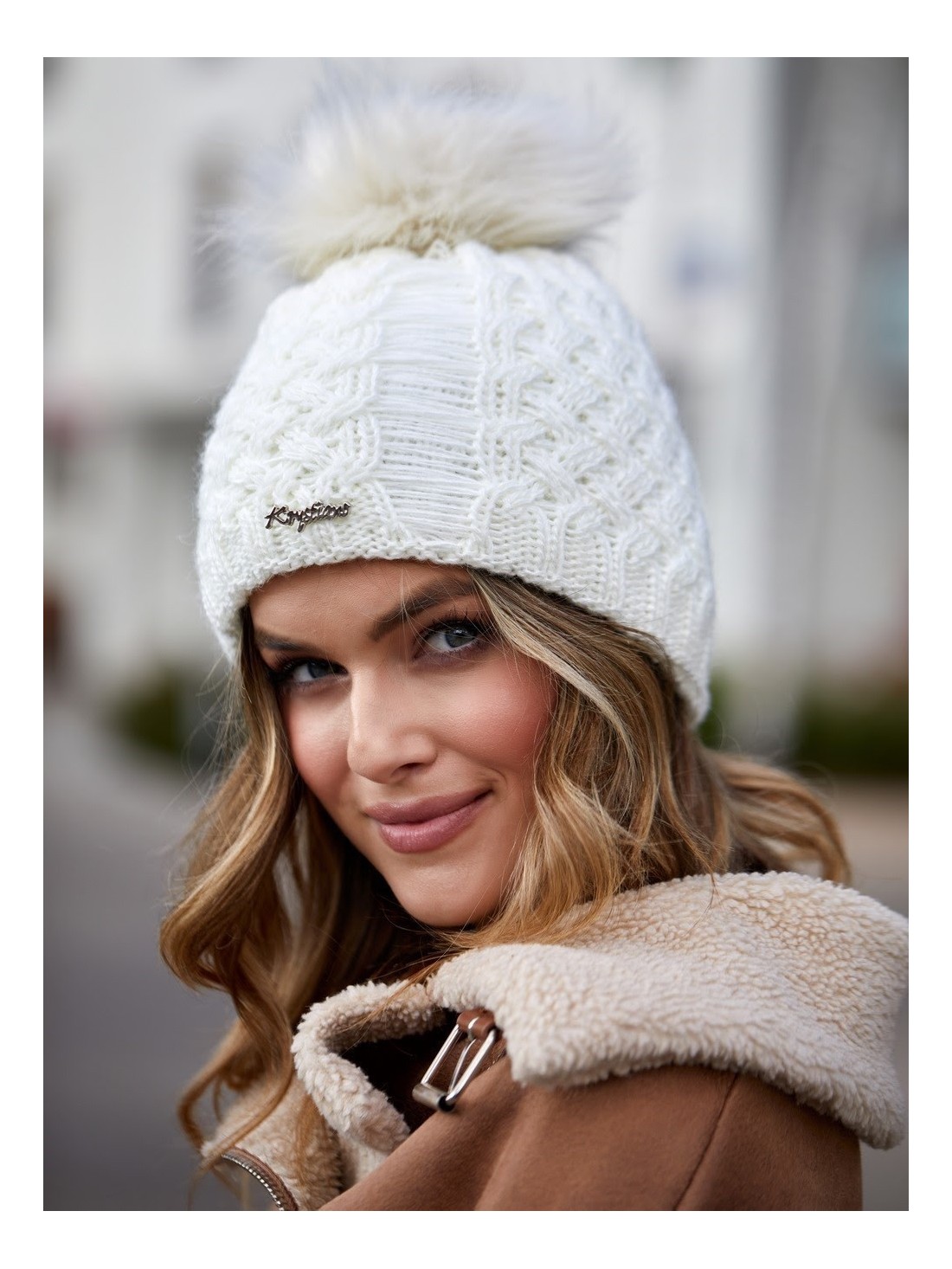 Cream winter hat C15 - Online store - Boutique